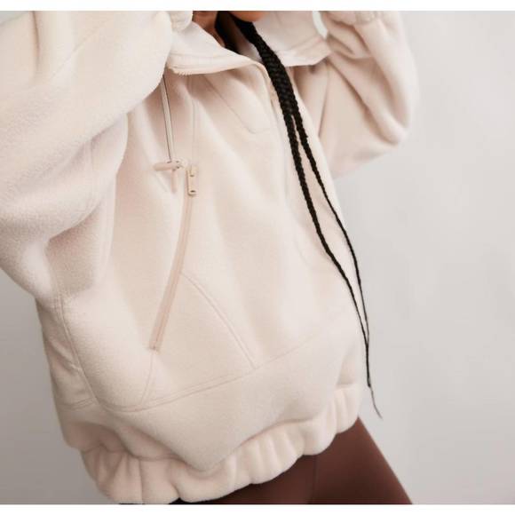 NEW FREE PEOPLE wild and free fleece pullover in cashmere - Picture 4 of 4